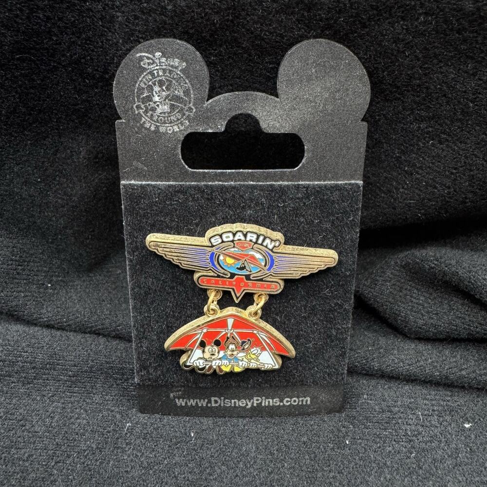 Soarin' Over California Mickey, Goofy, and Donald Hang Gliding Dangle Pin 2003